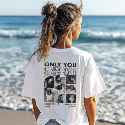 SEO. Personalisiertes Oversized T-Shirt - Only You - Weiss Linkreich