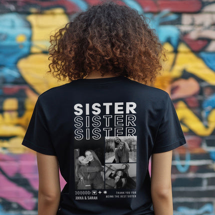 SEO. Personalisiertes Oversized T-Shirt - Sister - Schwarz Linkreich