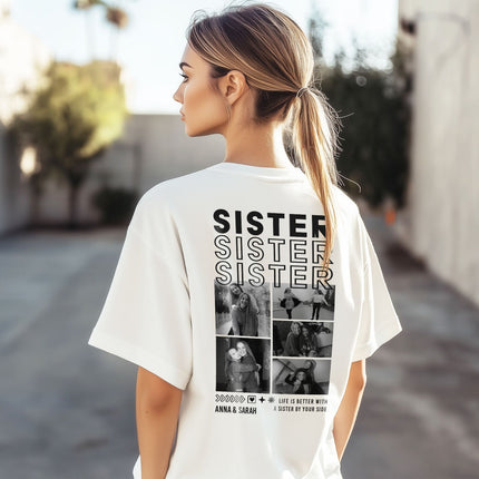 SEO. Personalisiertes Oversized T-Shirt - Sister - Schwarz Linkreich