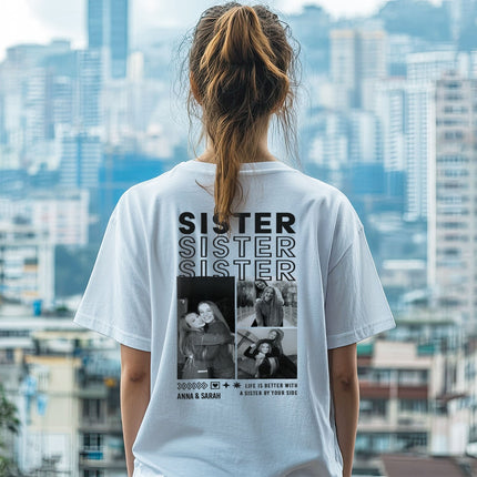 SEO. Personalisiertes Oversized T-Shirt - Sister - Schwarz Linkreich