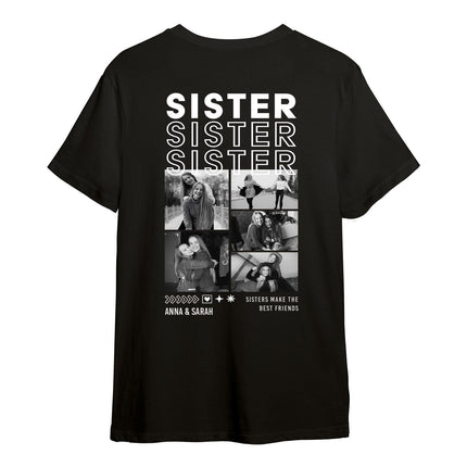 SEO. Personalisiertes Oversized T-Shirt - Sister - Schwarz Linkreich