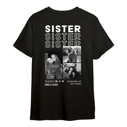 SEO. Personalisiertes Oversized T-Shirt - Sister - Schwarz Linkreich