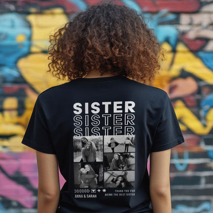 SEO. Personalisiertes Oversized T-Shirt - Sister - Schwarz Linkreich