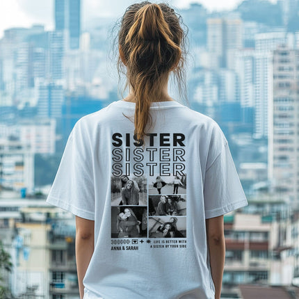 SEO. Personalisiertes Oversized T-Shirt - Sister - Schwarz Linkreich
