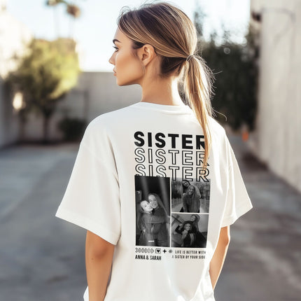 SEO. Personalisiertes Oversized T-Shirt - Sister - Schwarz Linkreich