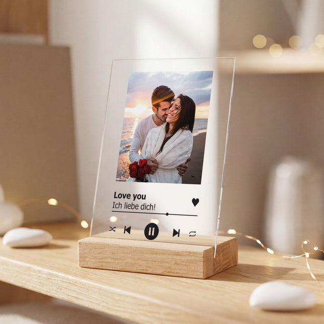 SEO. Personalisiertes Song Cover auf Acrylglas - Geschenk mit eigenem Foto im Musik Cover Design - Linkreich