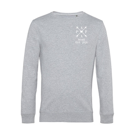 SEO. Personalisiertes Sweatshirt für Herren - PAPA EST. Kreuzpfeile - Grau (meliert) Linkreich