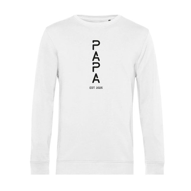 SEO. Personalisiertes Sweatshirt für Herren - PAPA EST. Space - Weiß Linkreich