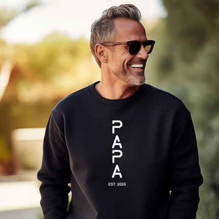 SEO. Personalisiertes Sweatshirt für Herren - PAPA EST. Space - Mint Linkreich