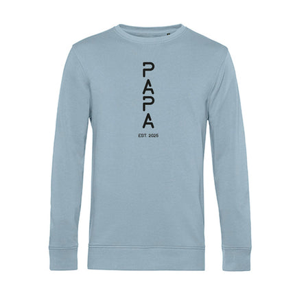 SEO. Personalisiertes Sweatshirt für Herren - PAPA EST. Space - Hellblau Linkreich