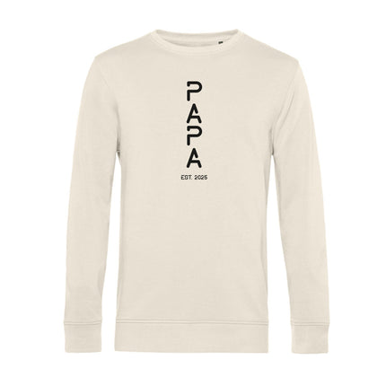 SEO. Personalisiertes Sweatshirt für Herren - PAPA EST. Space - Beige Linkreich