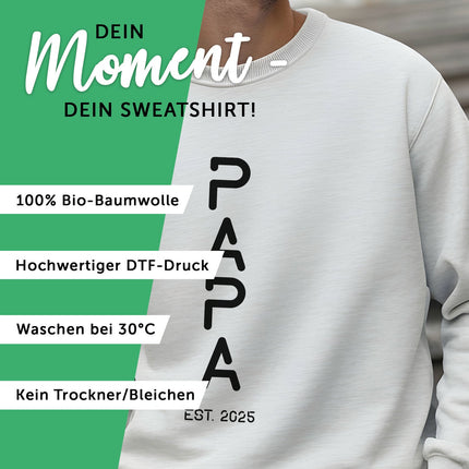 SEO. Personalisiertes Sweatshirt für Herren - PAPA EST. Space - Mint Linkreich
