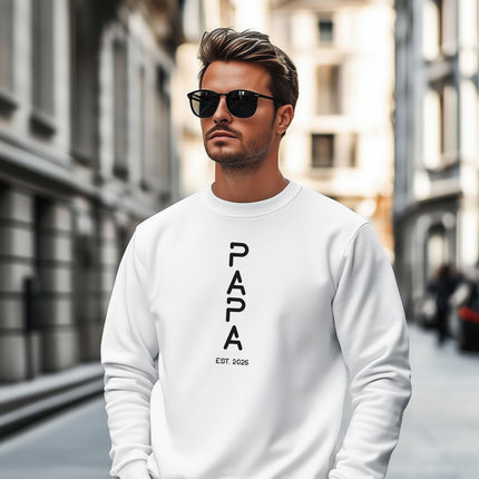 SEO. Personalisiertes Sweatshirt für Herren - PAPA EST. Space - Mint Linkreich