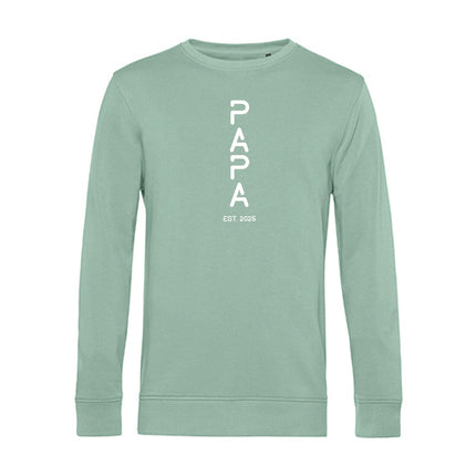 SEO. Personalisiertes Sweatshirt für Herren - PAPA EST. Space - Mint Linkreich