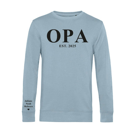 SEO. Personalisiertes Sweatshirt - Schriftzug - Hellblau Linkreich