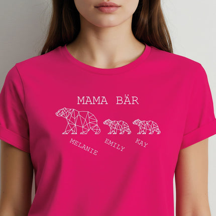 SEO. Personalisiertes T-Shirt für Damen - Mama Bär - Altrosa Linkreich