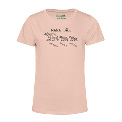 SEO. Personalisiertes T-Shirt für Damen - Mama Bär - Altrosa Linkreich
