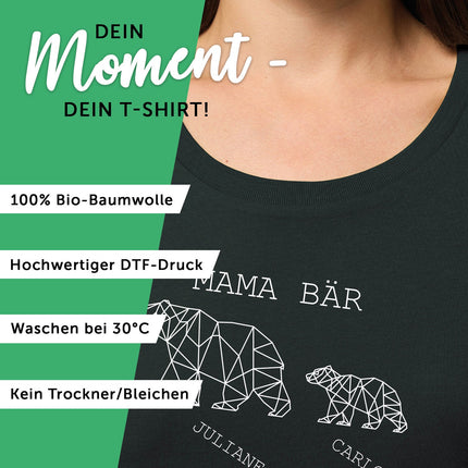 SEO. Personalisiertes T-Shirt für Damen - Mama Bär - Altrosa Linkreich