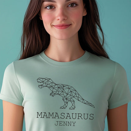 SEO. Personalisiertes T-Shirt für Damen - MAMASAURUS - Altrosa Linkreich