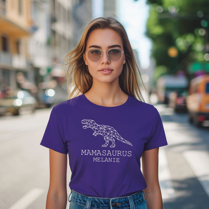 SEO. Personalisiertes T-Shirt für Damen - MAMASAURUS - Altrosa Linkreich