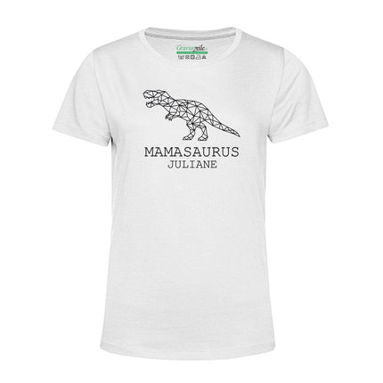 SEO. Personalisiertes T-Shirt für Damen - MAMASAURUS - Weiss Linkreich