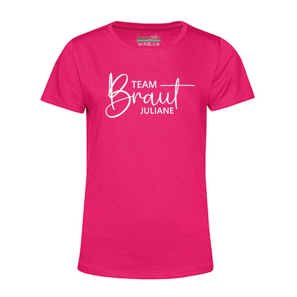 SEO. Personalisiertes T-Shirt für Damen - TEAM Braut - Pink Linkreich
