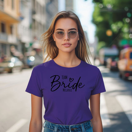 SEO. Personalisiertes T-Shirt für Damen - TEAM Bride - Pink Linkreich