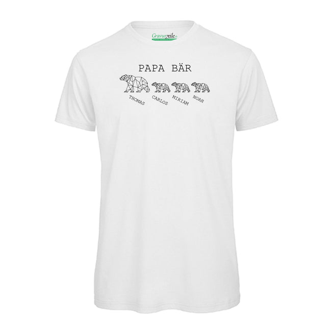 SEO. Personalisiertes T-Shirt für Herren - Papa Bär - Weiß Linkreich