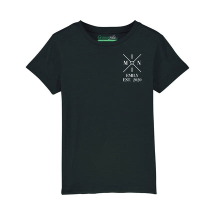 SEO. Personalisiertes T-Shirt Set für die Familie - Kreuz Herz - Kinder Linkreich