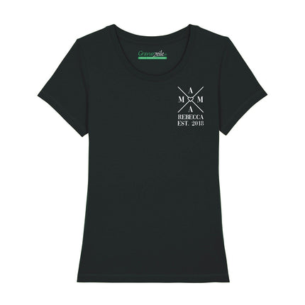 SEO. Personalisiertes T-Shirt Set für die Familie - Kreuz Herz - Damen Linkreich