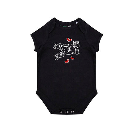 SEO. Personalisiertes T-Shirt Set für Vater & Kind - Papa Fist Bump - Baby Linkreich