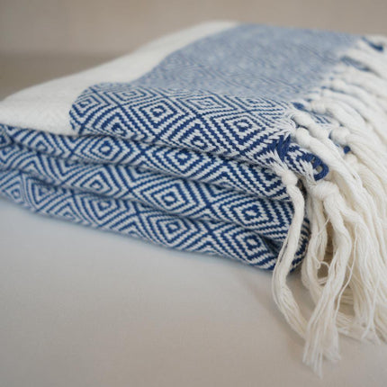 Hamamtuch Charlotte dunkelblau - handgewebt