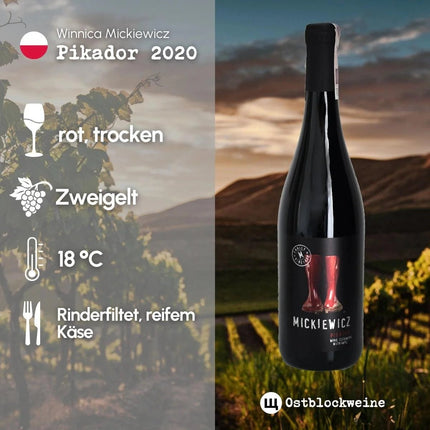 SEO. Pikador 2022 - Rotwein trocken aus Polen - Winnica Mickiewicz - Linkreich