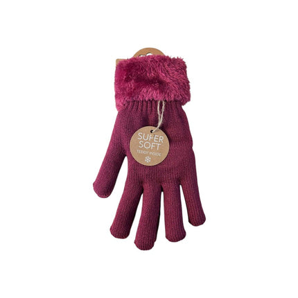 Gefütterte Damen Strickhandschuhe » Teddy Winterhandschuhe » Fingerhandschuhe Super Soft