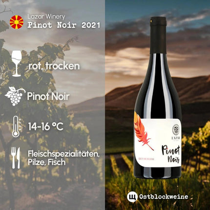 SEO. Pinot Noir 2021 - Rotwein trocken aus Mazedonien - Linkreich