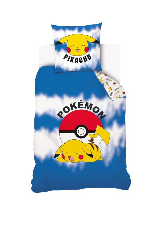 Pokemon Pikachu Bettwäsche - weiche Baumwolle 140x200 cm Kissen und Decke