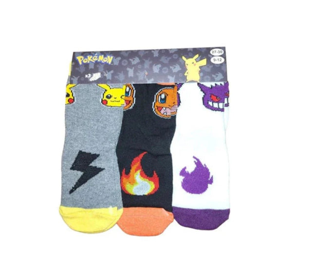 SEO. Pokemon Socken 3 Paar Pikachu Gengar Glumanda Unisex Kinder - 23 - 26 Linkreich