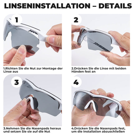 Polarisierte Fahrradbrille mit wechselbaren Gläsern UV - Schutz Unisex (Fahrradbrille) kaufen bei Linkreich – Jetzt entdecken!