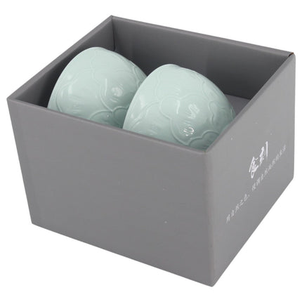 Porzellan - Schalenset 2 - teilig – mintgrün mit Reliefdekor, im Geschenkkarton (Snackschalen) kaufen bei Linkreich – Jetzt entdecken!