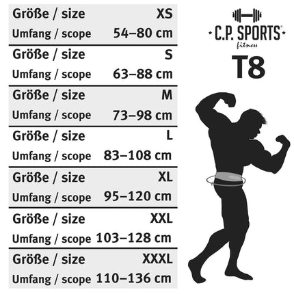 SEO. Powerlifting Gürtel / Gewichthebegürtel - No Pain no Gain - C.P. Sports - T8 - Schwarz Linkreich