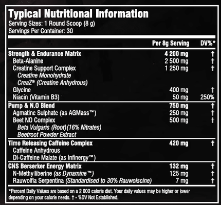 SEO. Pre - Workout Untamed - 240g - Barbarian Nutrition - Cherry Cola Linkreich