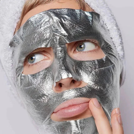 PRECIOUS Gesichtsmaske mit Peptidkomplex – Einweg-Vliesmaske mit Silber-Effekt - Linkreich