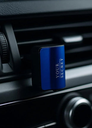 Premium Auto-Diffuser YOUR SECRET – nachfüllbarer Lufterfrischer für den Lüftungsschlitz (Blau/Schwarz) - Linkreich