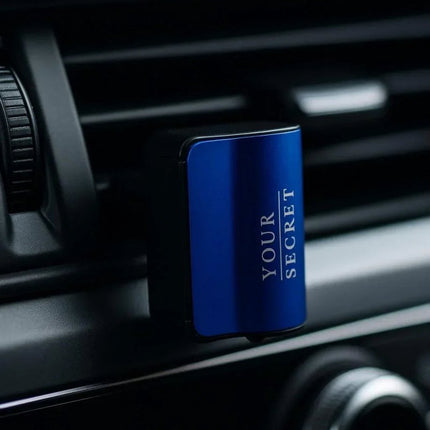 Premium Auto-Diffuser YOUR SECRET – nachfüllbarer Lufterfrischer für den Lüftungsschlitz (Blau/Schwarz) - Linkreich