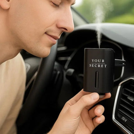 Premium Auto-Diffuser YOUR SECRET – nachfüllbarer Lufterfrischer für den Lüftungsschlitz (Blau/Schwarz) - Linkreich