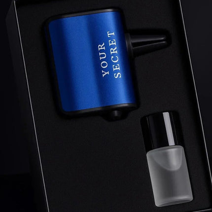Premium Auto-Diffuser YOUR SECRET – nachfüllbarer Lufterfrischer für den Lüftungsschlitz (Blau/Schwarz) - Linkreich