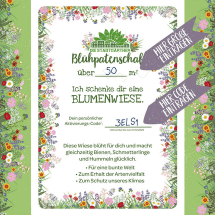Patenschaft für 10 m² Blumenwiese zum Ausdrucken