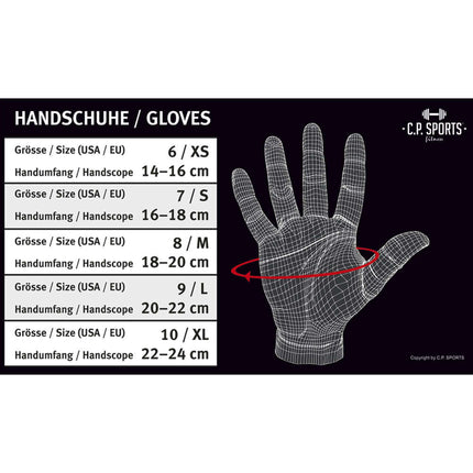 SEO. PROFI GRIP Bandagen Handschuhe - verschiedene Farben - C.P. Sports - F9 - Neon yellow Linkreich