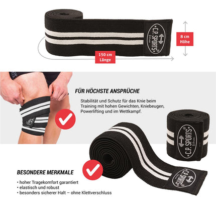 SEO. Profi Kniebandagen 150cm - Schwarz - C.P. Sports - T23 - Linkreich