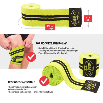 SEO. Profi Kniebandagen - Gelb - Länge 150cm C.P. Sports - T23 - Linkreich